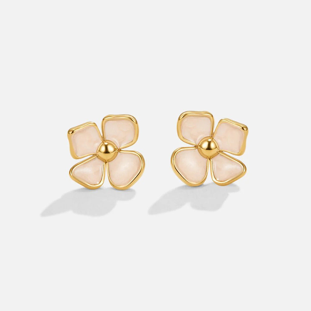 cute pink flower earrings