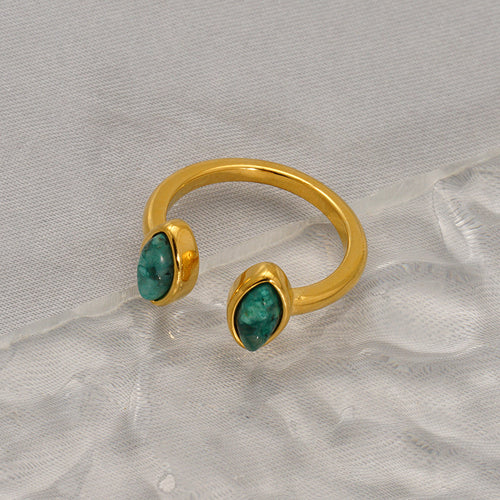 18k gold double pendant ring