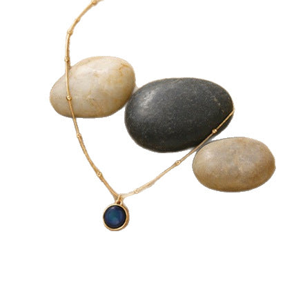 18k gold blue pendant necklace