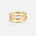 18k gold cute triple layer ring