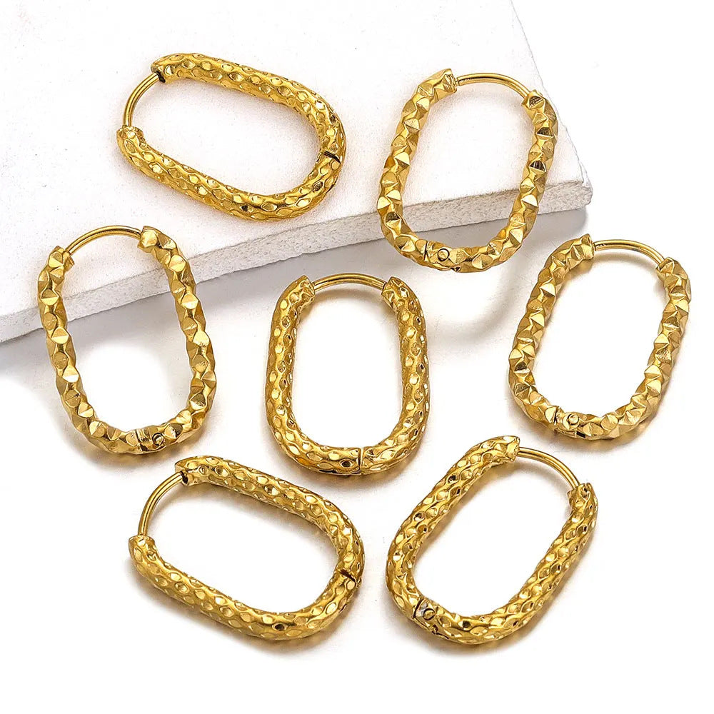 18k gold Starburst-pattern Rectangular earings