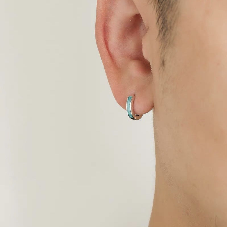 18k Green Oil-Drip Ear Clips