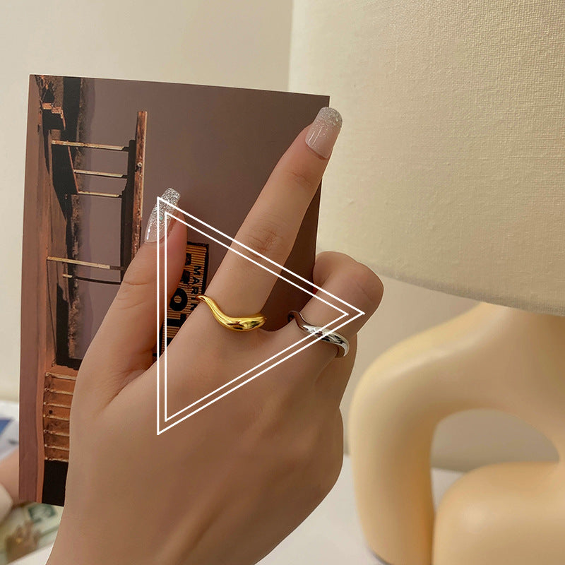 18k Simple wave line Ring