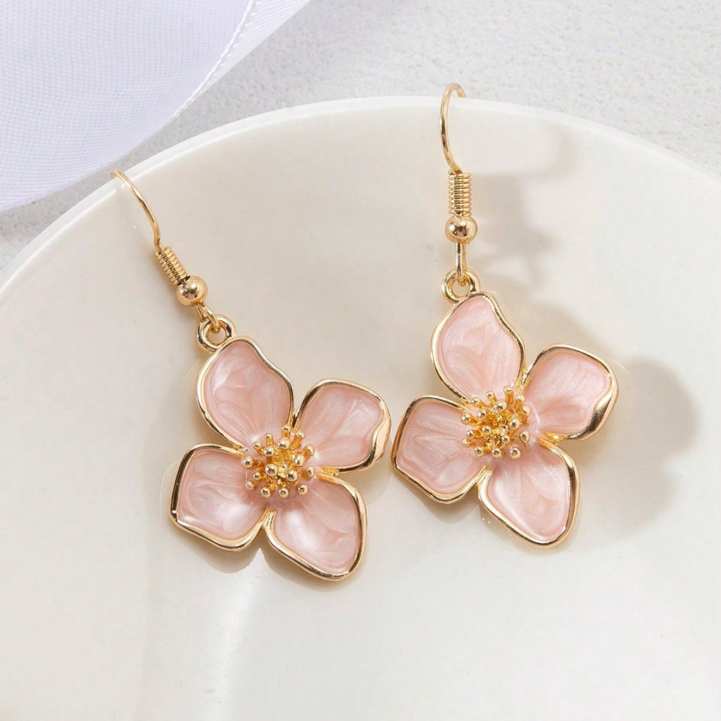 18k Vacation Camellia Earrings Plants Flowers