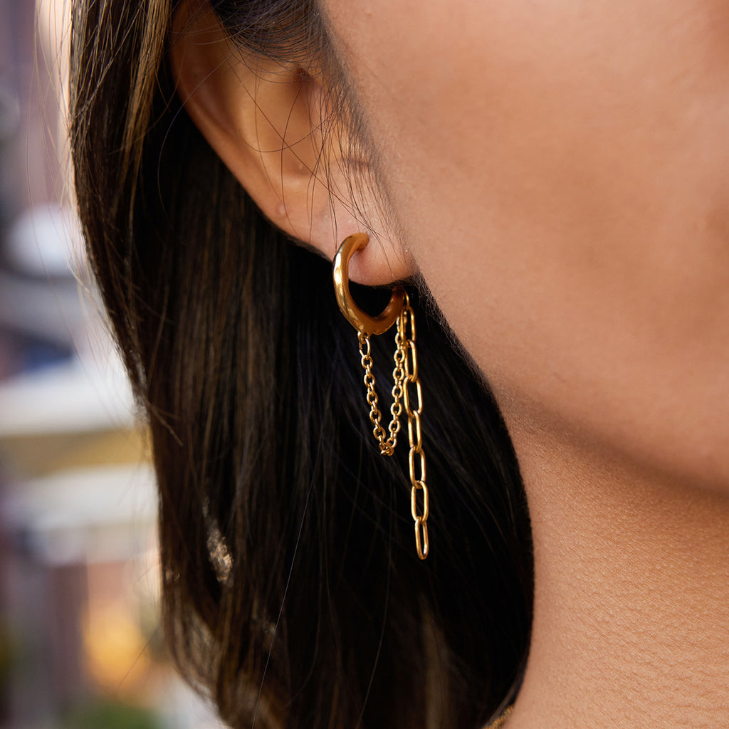 Minimalist 14k Chain Tassel Earrings