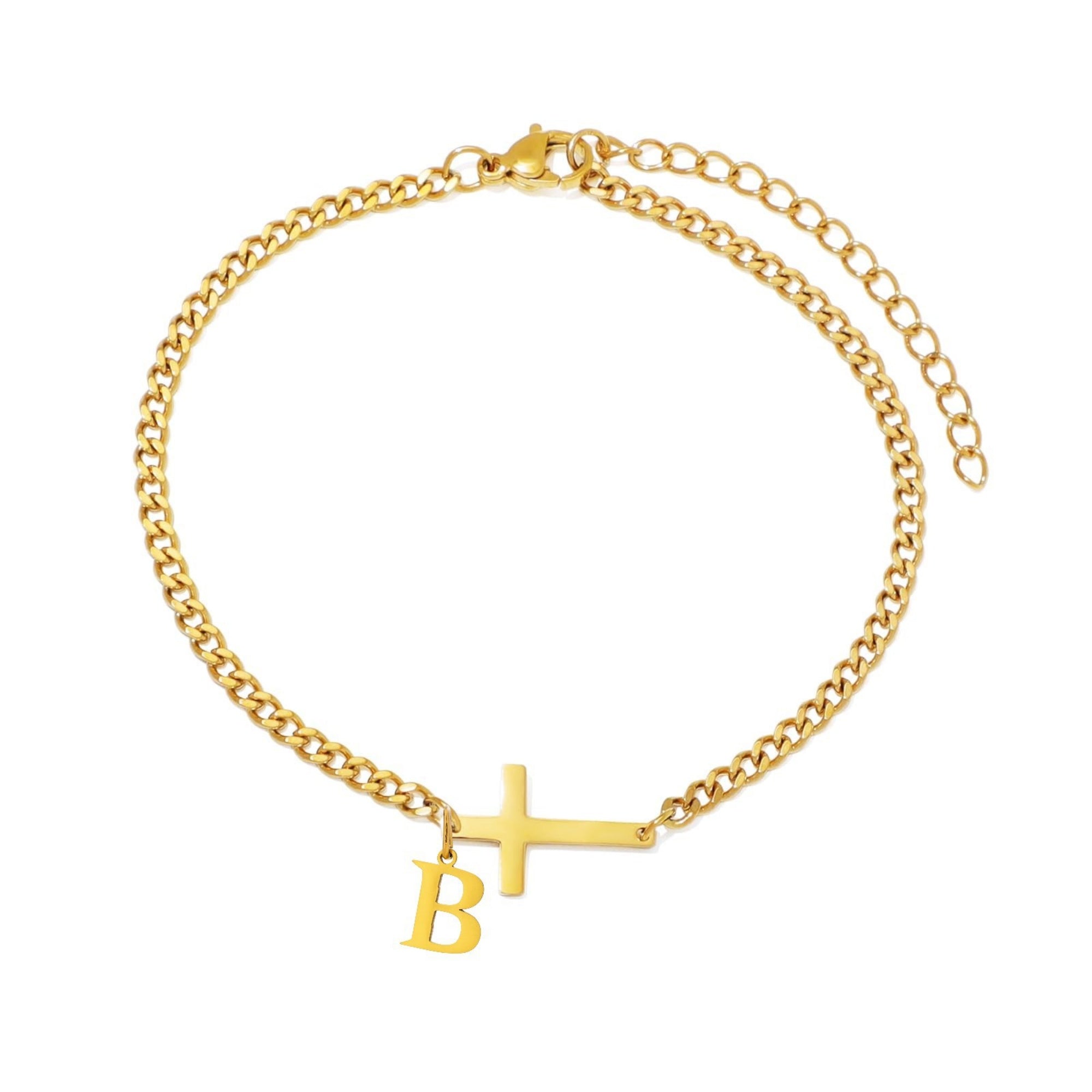18K gold cross bracelet