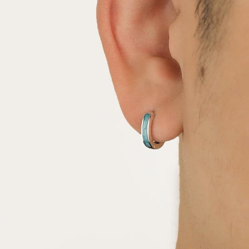 18k Green Oil-Drip Ear Clips