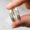 Vintage teal tile earrings