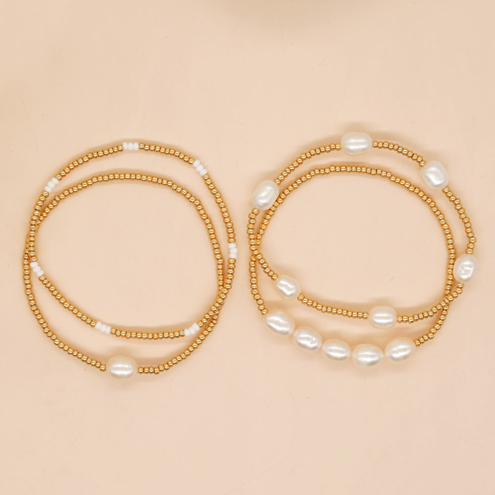 Pear combinations gold bracelets