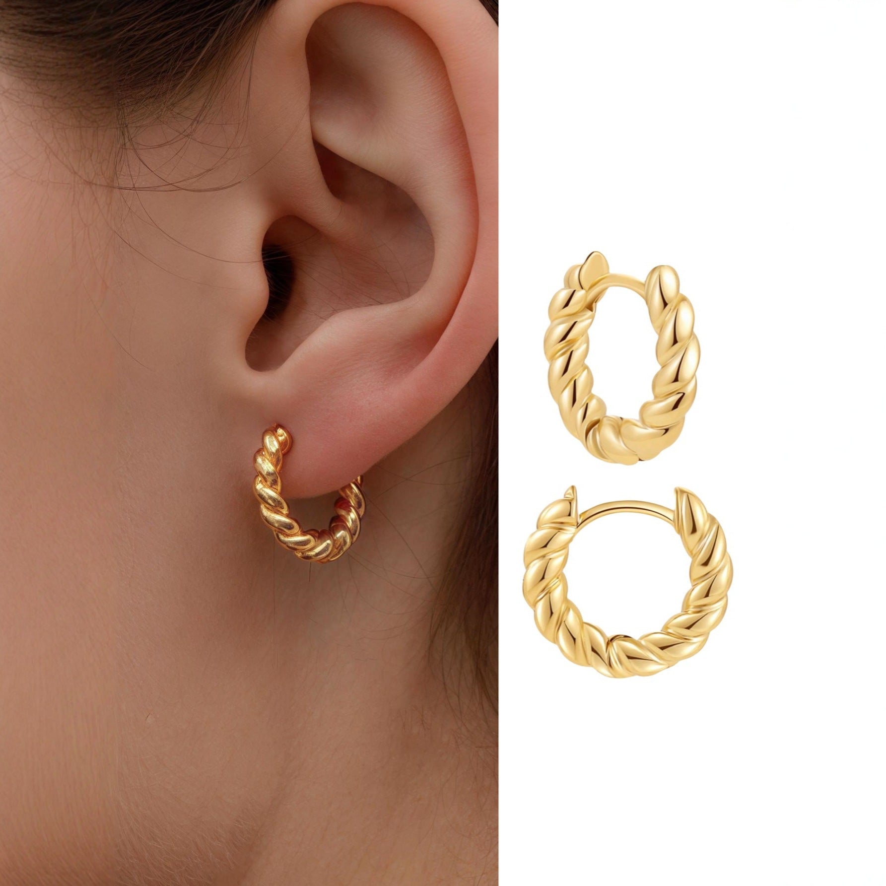 18k gold twisted-Thread Earrings