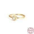 Wind Rounded Corner 13 diamond Moissanite Ring 18K Gold