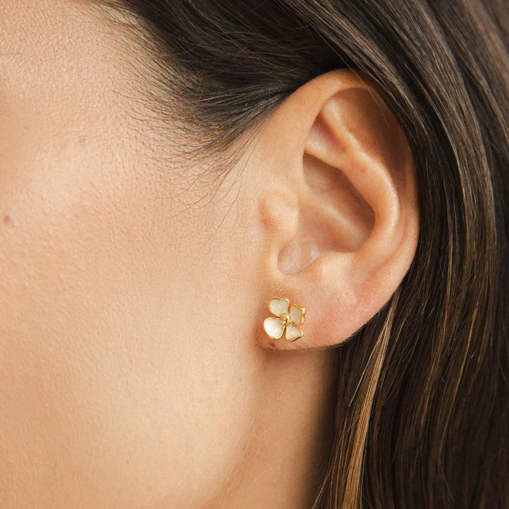 cute pink flower earrings