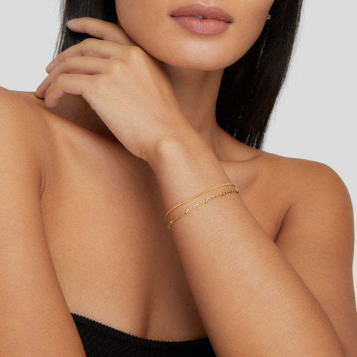 18k gold double layer Snake chain Bracelet