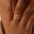 18k gold multi ring lace