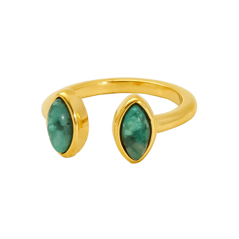 18k gold double pendant ring