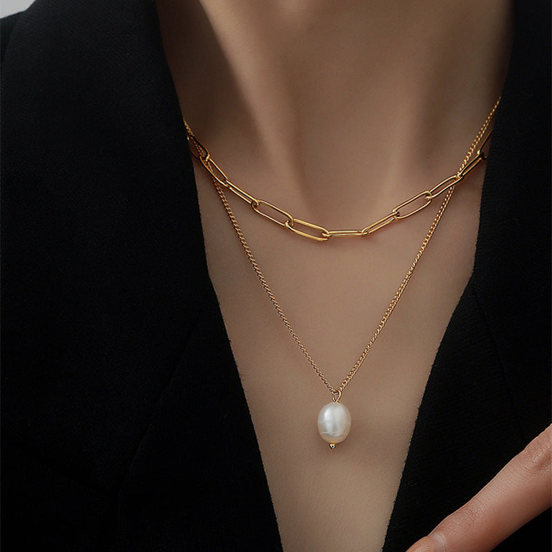 18k gold Double-layered Necklace