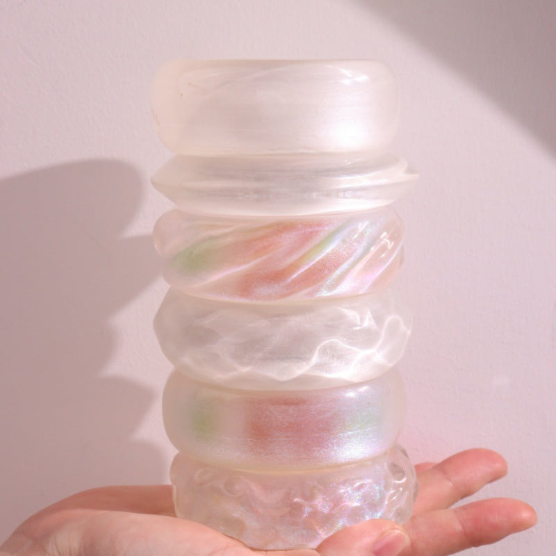 White Ripple Effect chunky bracelets