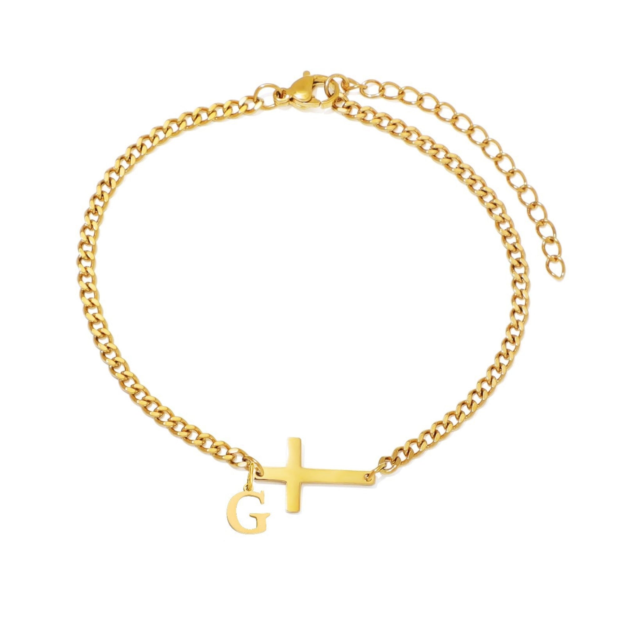 18K gold cross bracelet