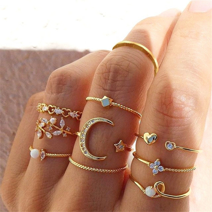 Creative rings set 14k gold, S925