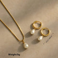 Pearl Necklace And Earrings Set