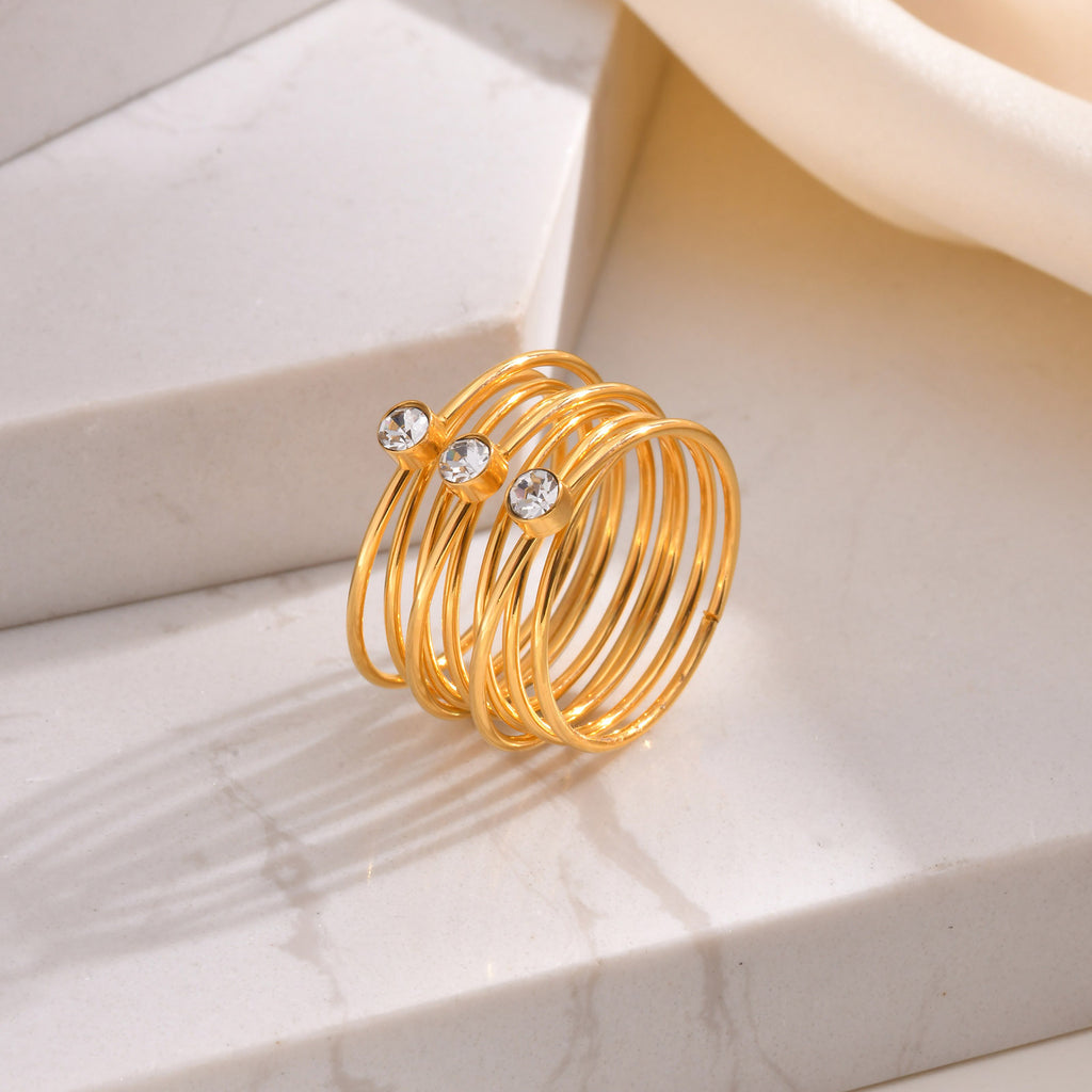 18k gold multi ring lace