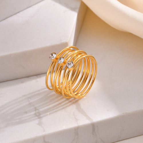 18k gold multi ring lace