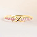 18k gold pink diamond wrapped infinity ring