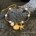 18k gold Ocean Starfish Pearl Shell Bracelet