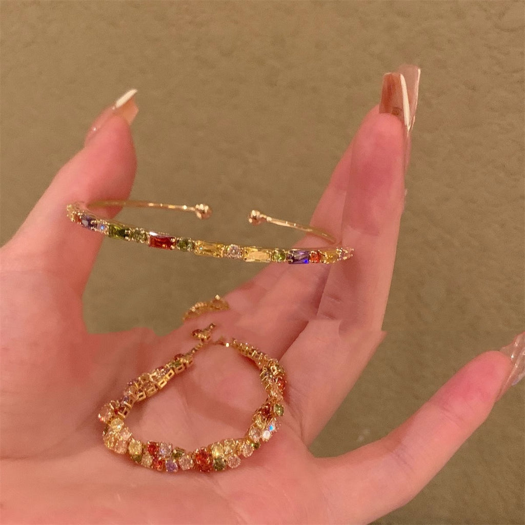 vintage colorful 18k gold bracelet