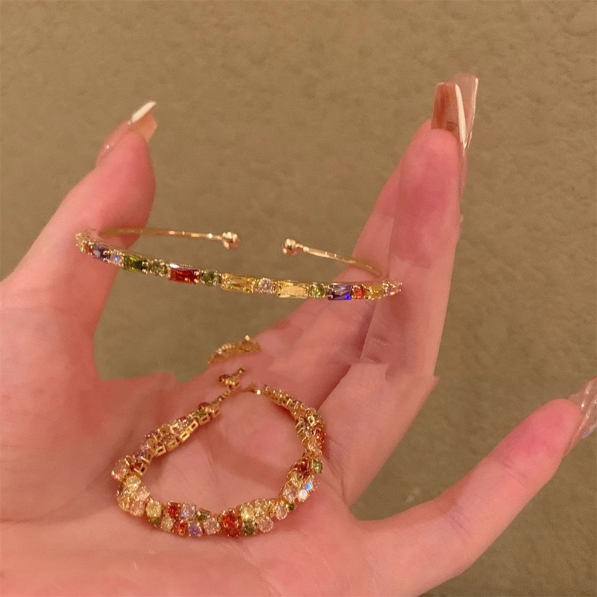 vintage colorful 18k gold bracelet