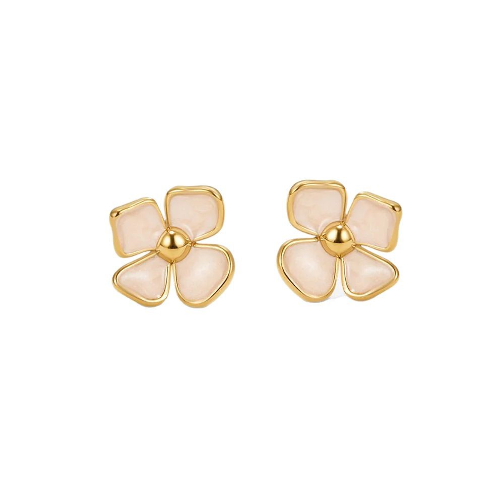 cute pink flower earrings