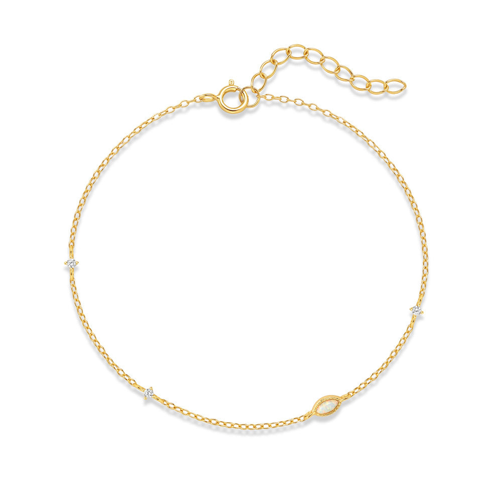 18k gold bracelet With Marquise-cut Opal Inlays