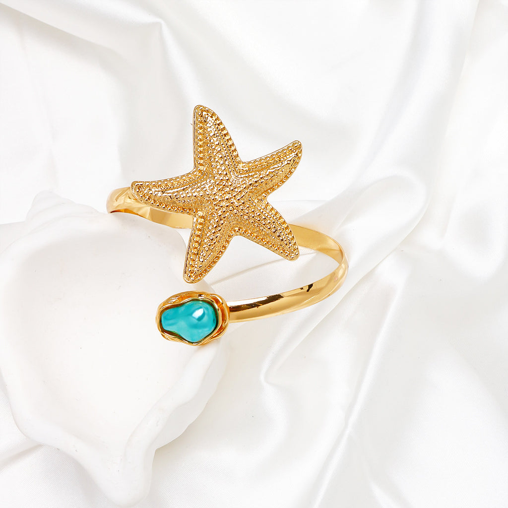 Ocean-Style Flower And Starfish arm bracelet