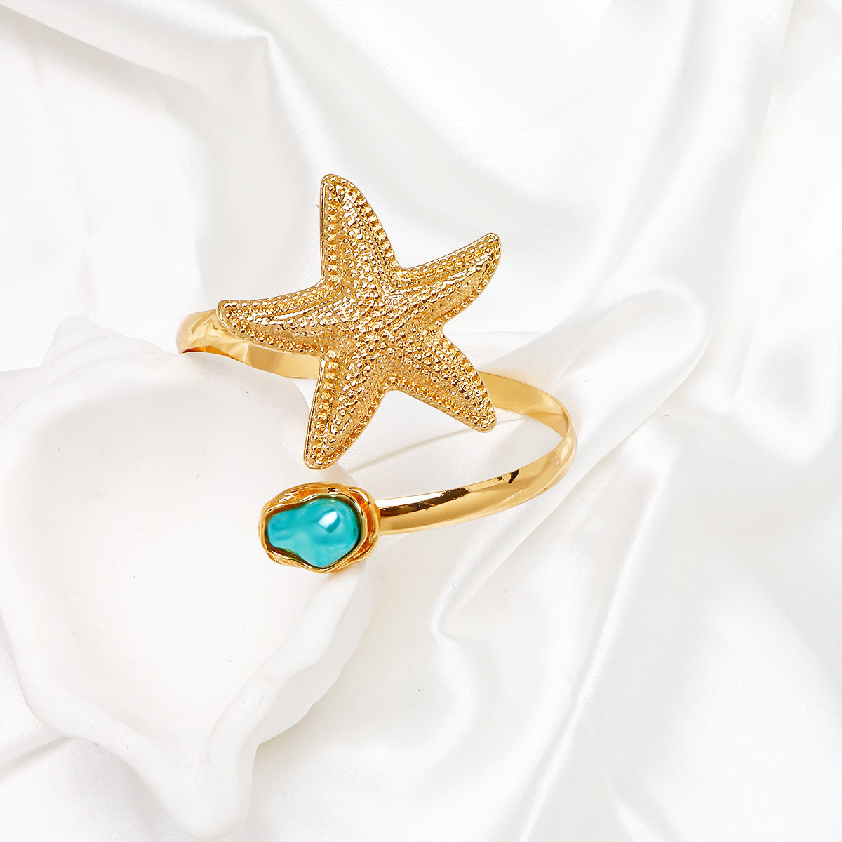 Ocean-Style Flower And Starfish arm bracelet