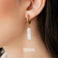 18K Gold Pearl Pendant Earrings