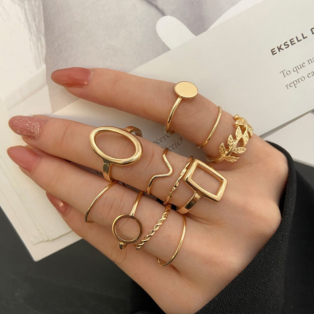 Creative rings set 14k gold, S925