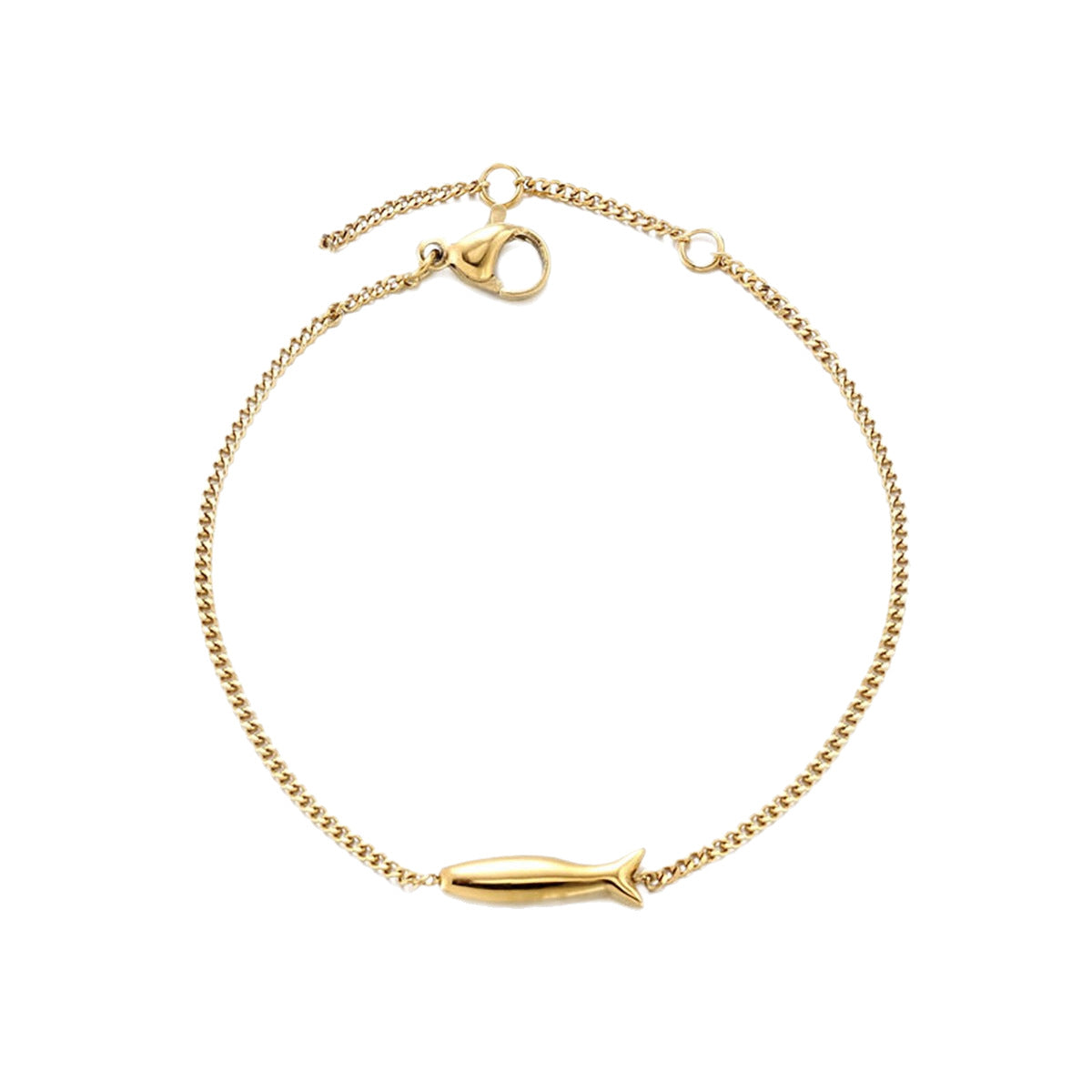 18k gold cute fish braccelet