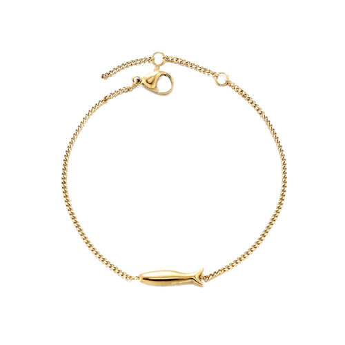 18k gold cute fish braccelet