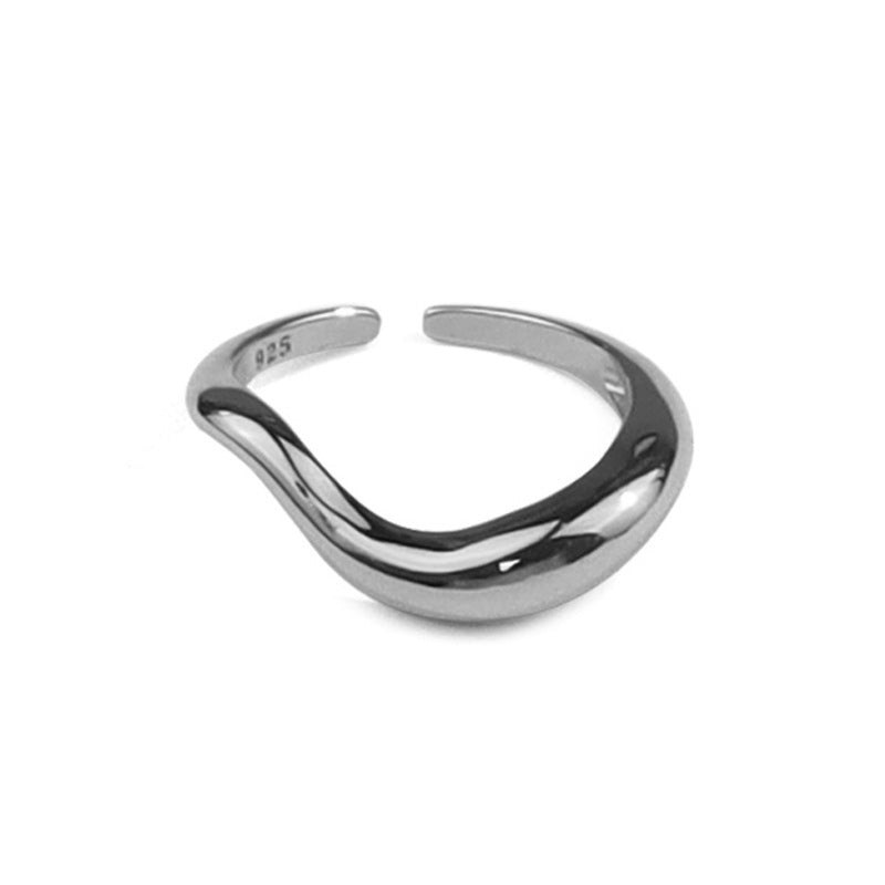 18k Simple wave line Ring