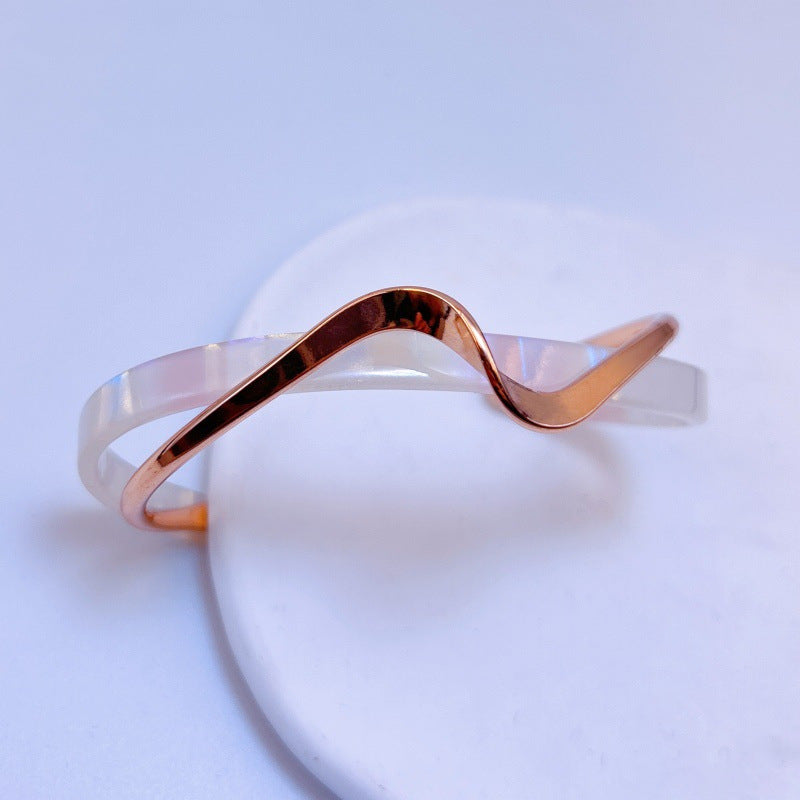 18k gold Panel Curved bracelet