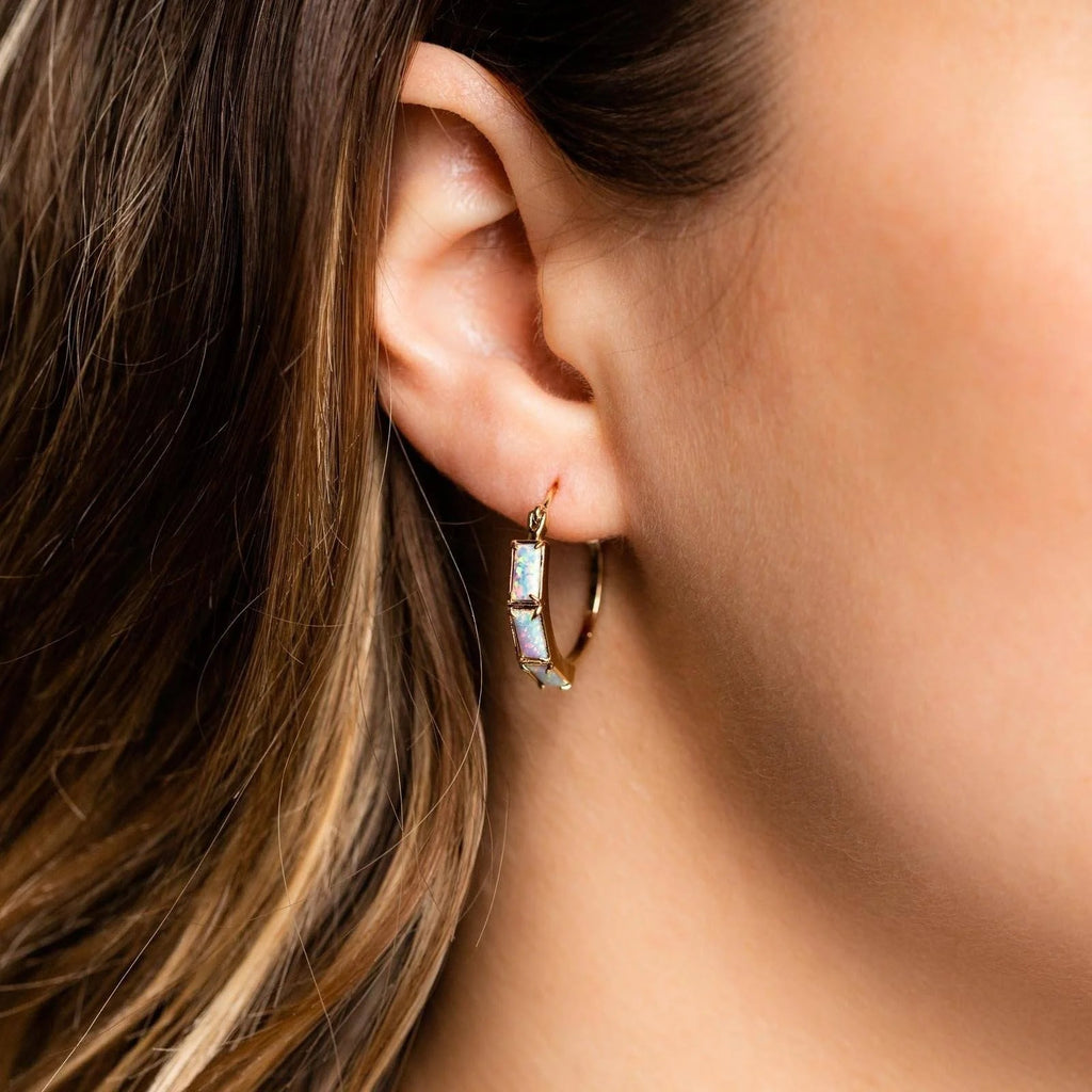 Vintage teal tile earrings