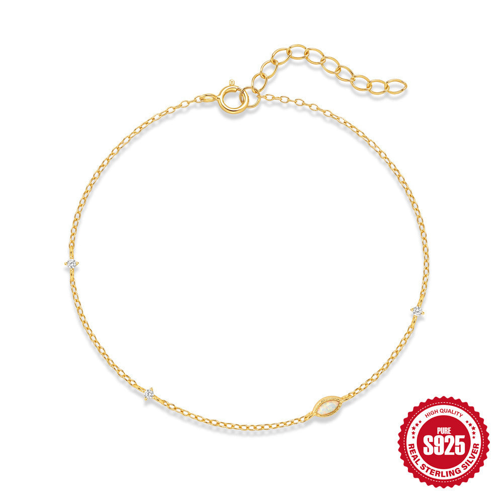 18k gold bracelet With Marquise-cut Opal Inlays