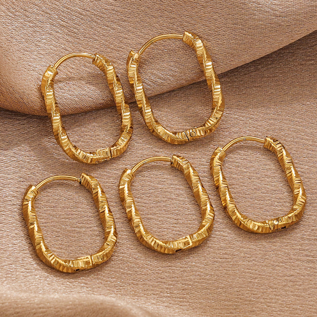 18k gold Starburst-pattern Rectangular earings