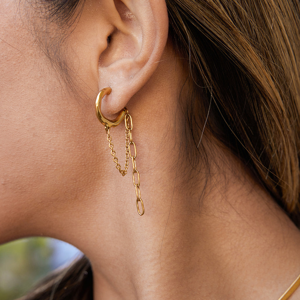 Minimalist 14k Chain Tassel Earrings