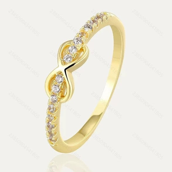 18k gold pink diamond wrapped infinity ring