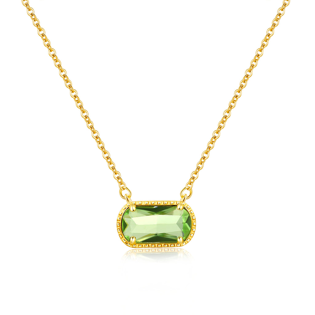 18k gold birthstone pendant necklace