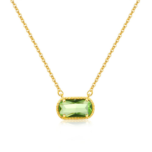 18k gold birthstone pendant necklace