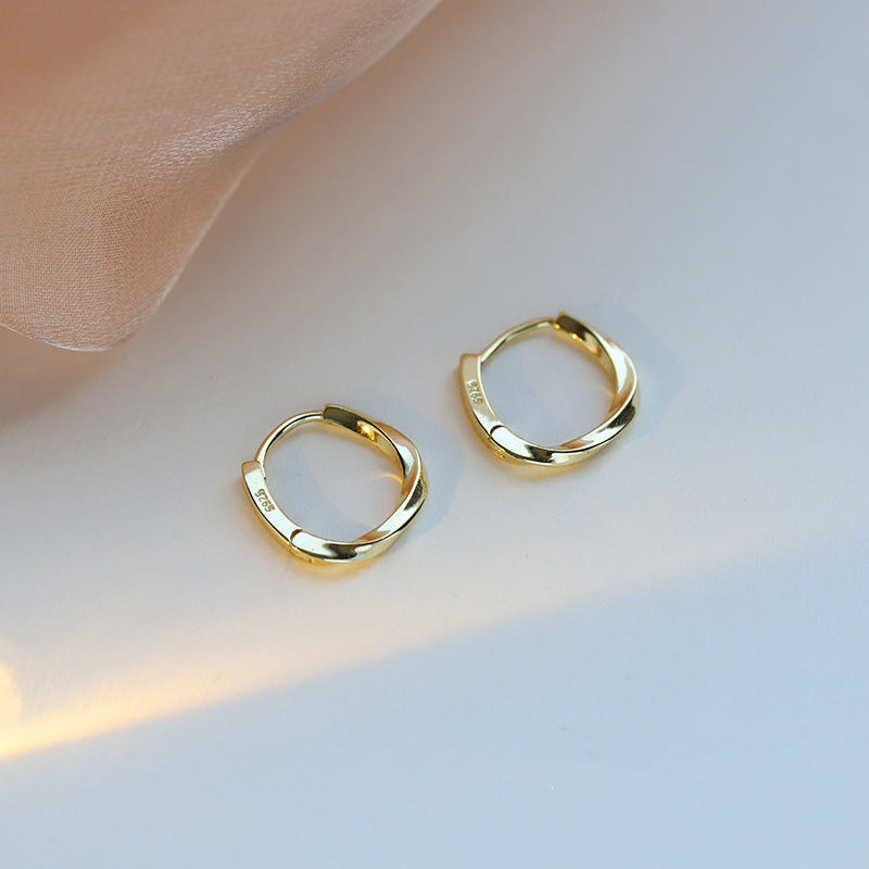 18k gold simple spiral earrings