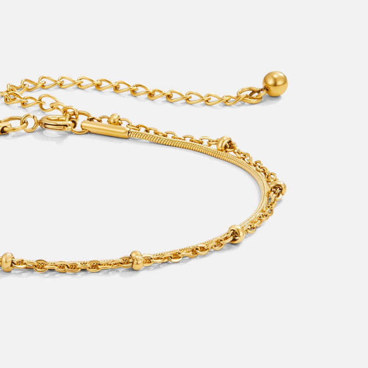 18k gold double layer Snake chain Bracelet