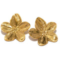 Womens 3D Exaggerated Five-Petal Flower Necklace And Earrings